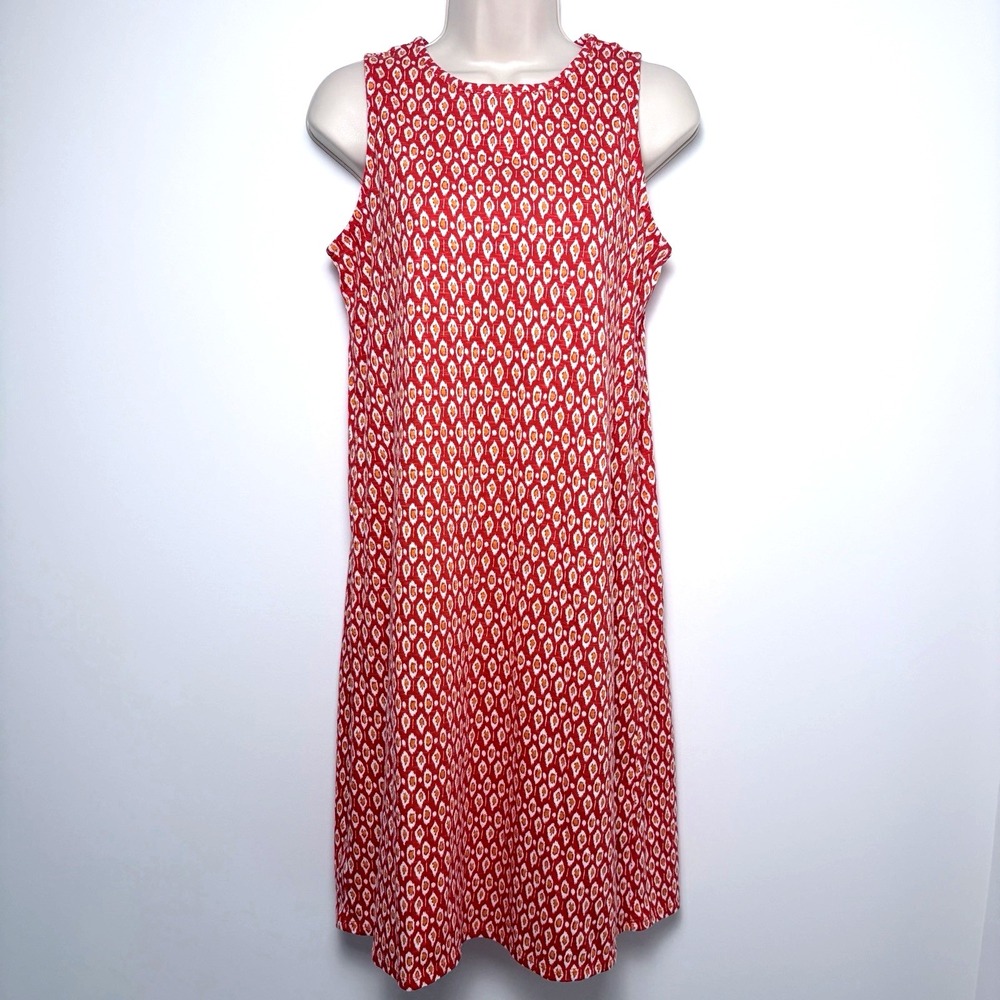NWT J Jill Sz XS Knit Sleeveless Sundress Paprika Red 100% Cotton Beach Summer